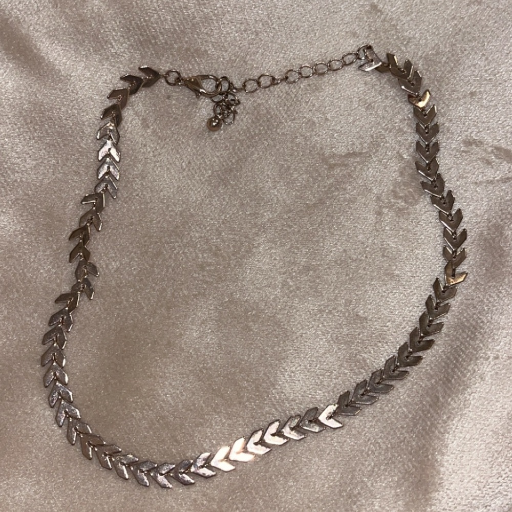Gold Leaf Chevron Choker Necklace